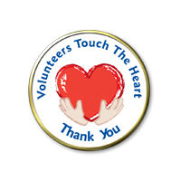 Volunteers Touch The Heart Pins